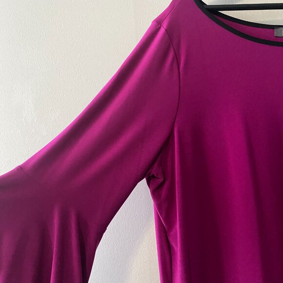 Mr. Max Fashions Dark Mauve Round Neck Tulip Bell Sleeve Blouse Top - Picture 5 of 10